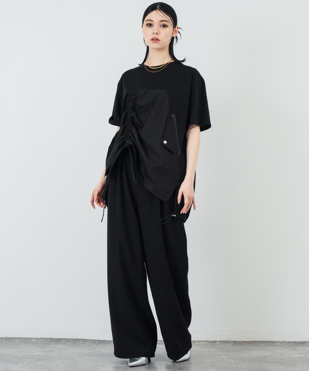 ドロスト ドッキング デザイン Tシャツ 153-5701