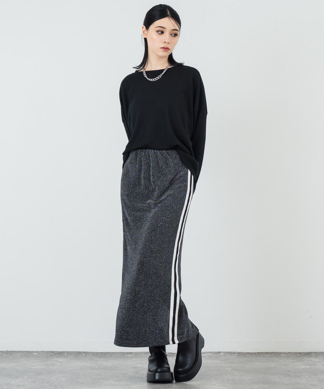 クルーネック ワッフル ロングスリーブ Tシャツ 長袖 153-5720