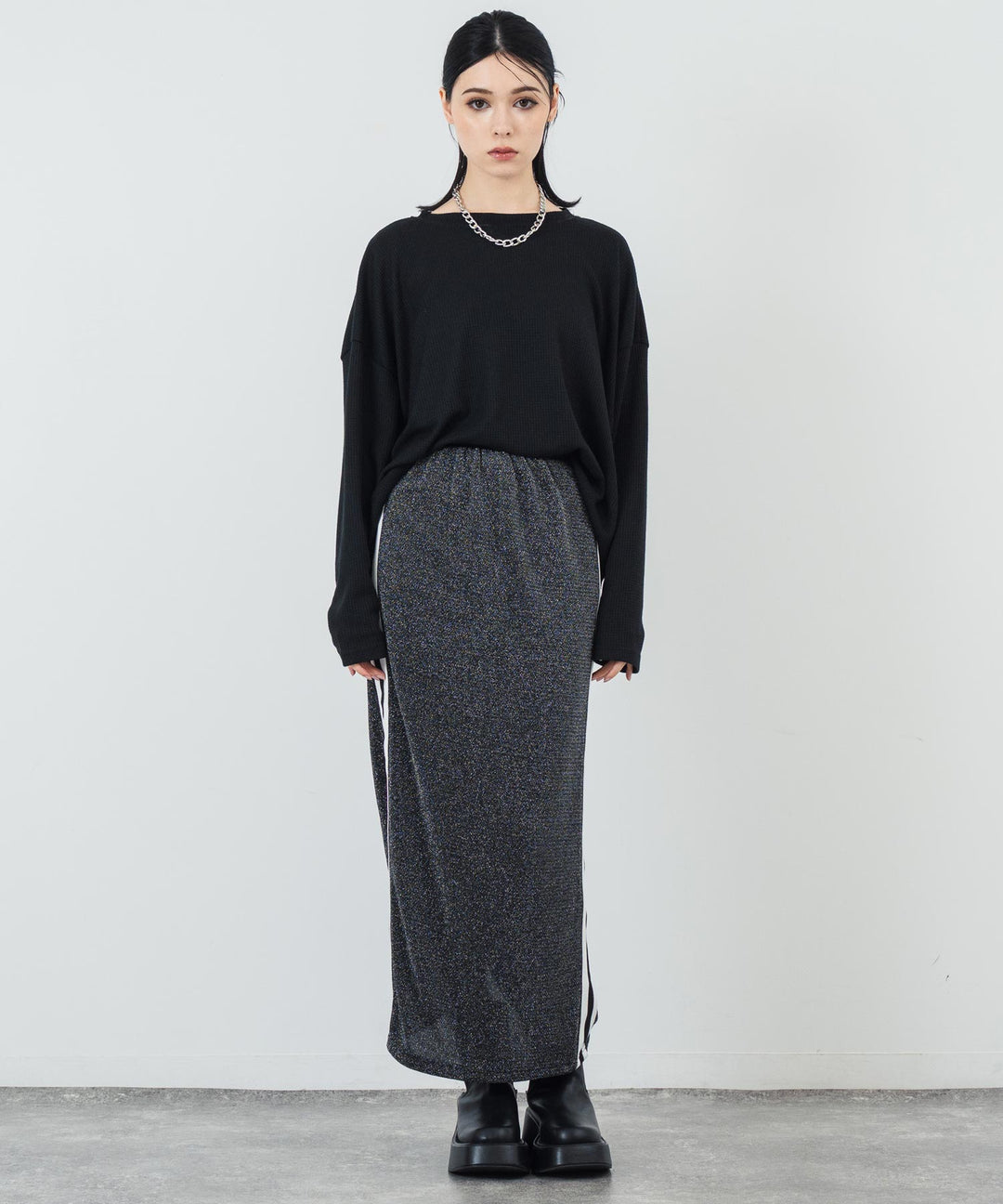 クルーネック ワッフル ロングスリーブ Tシャツ 長袖 153-5720