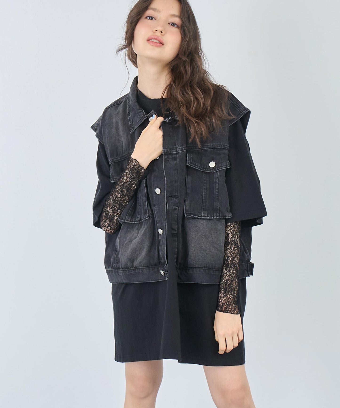 リメイク風 ステッチ ロゴ ビッグシルエット Tシャツ 153-5742