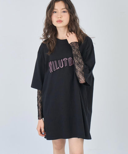 リメイク風 ステッチ ロゴ ビッグシルエット Tシャツ 153-5742