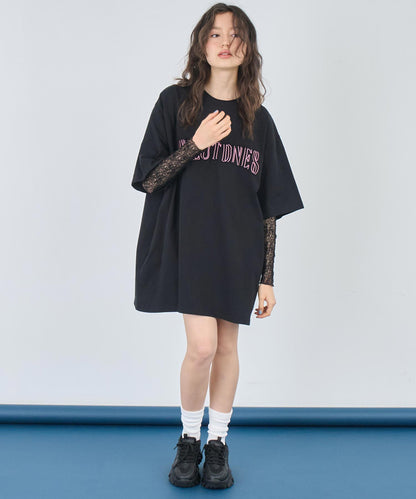 リメイク風 ステッチ ロゴ ビッグシルエット Tシャツ 153-5742