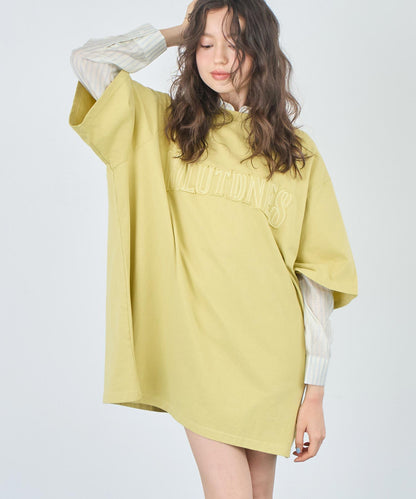 リメイク風 ステッチ ロゴ ビッグシルエット Tシャツ 153-5742