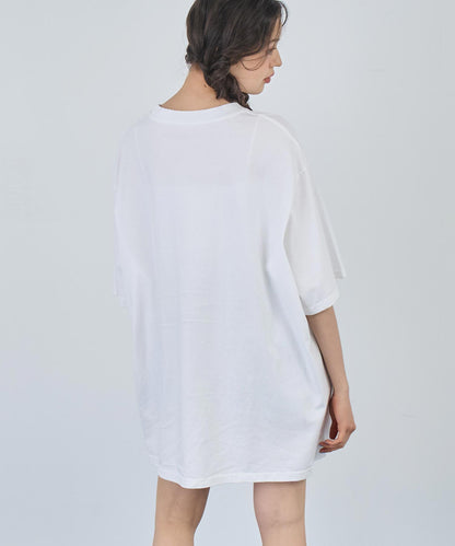 リメイク風 ステッチ ロゴ ビッグシルエット Tシャツ 153-5742