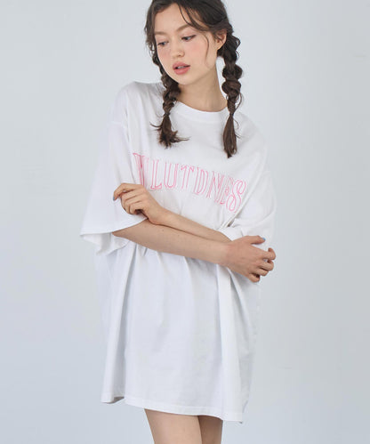 リメイク風 ステッチ ロゴ ビッグシルエット Tシャツ 153-5742
