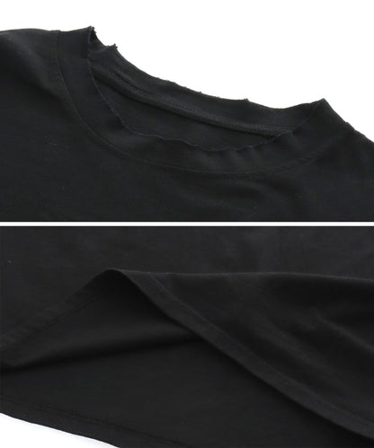 リメイク風 ステッチ ロゴ ビッグシルエット Tシャツ 153-5742