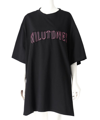 リメイク風 ステッチ ロゴ ビッグシルエット Tシャツ 153-5742