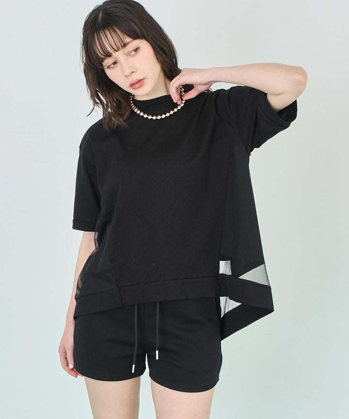 裾チュール シアー Tシャツ 153-5750