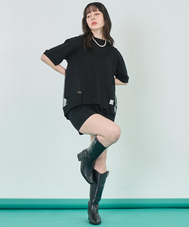 裾チュール シアー Tシャツ 153-5750