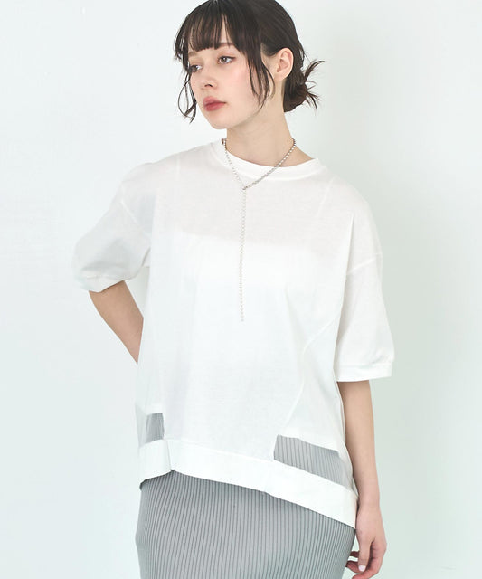 裾チュール シアー Tシャツ 153-5750