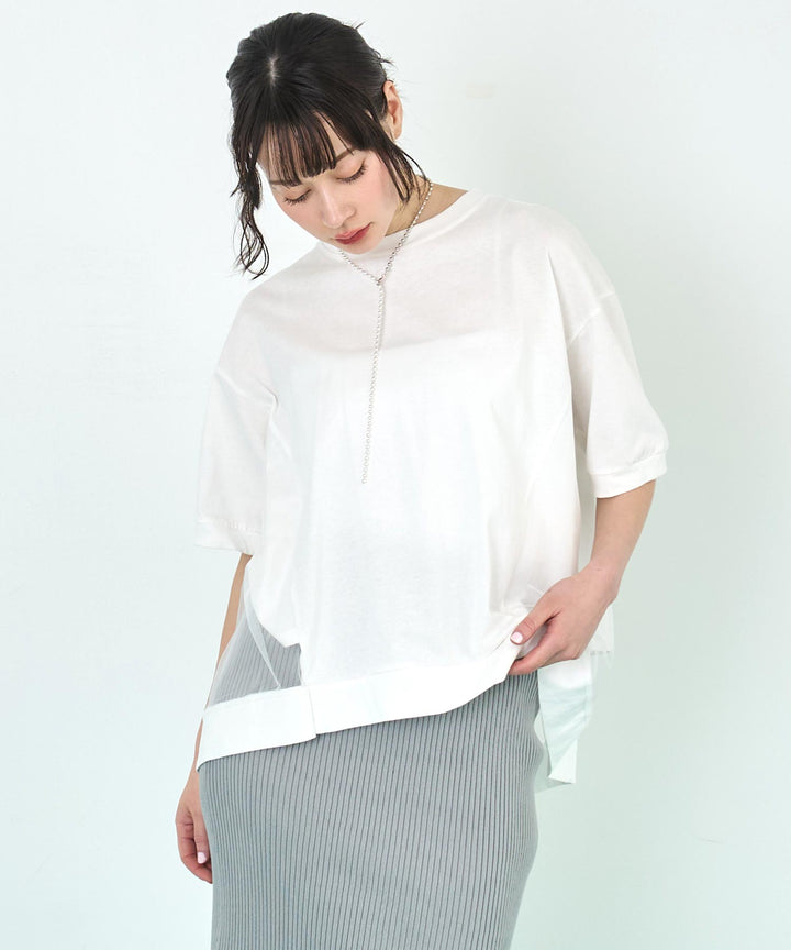 裾チュール シアー Tシャツ 153-5750
