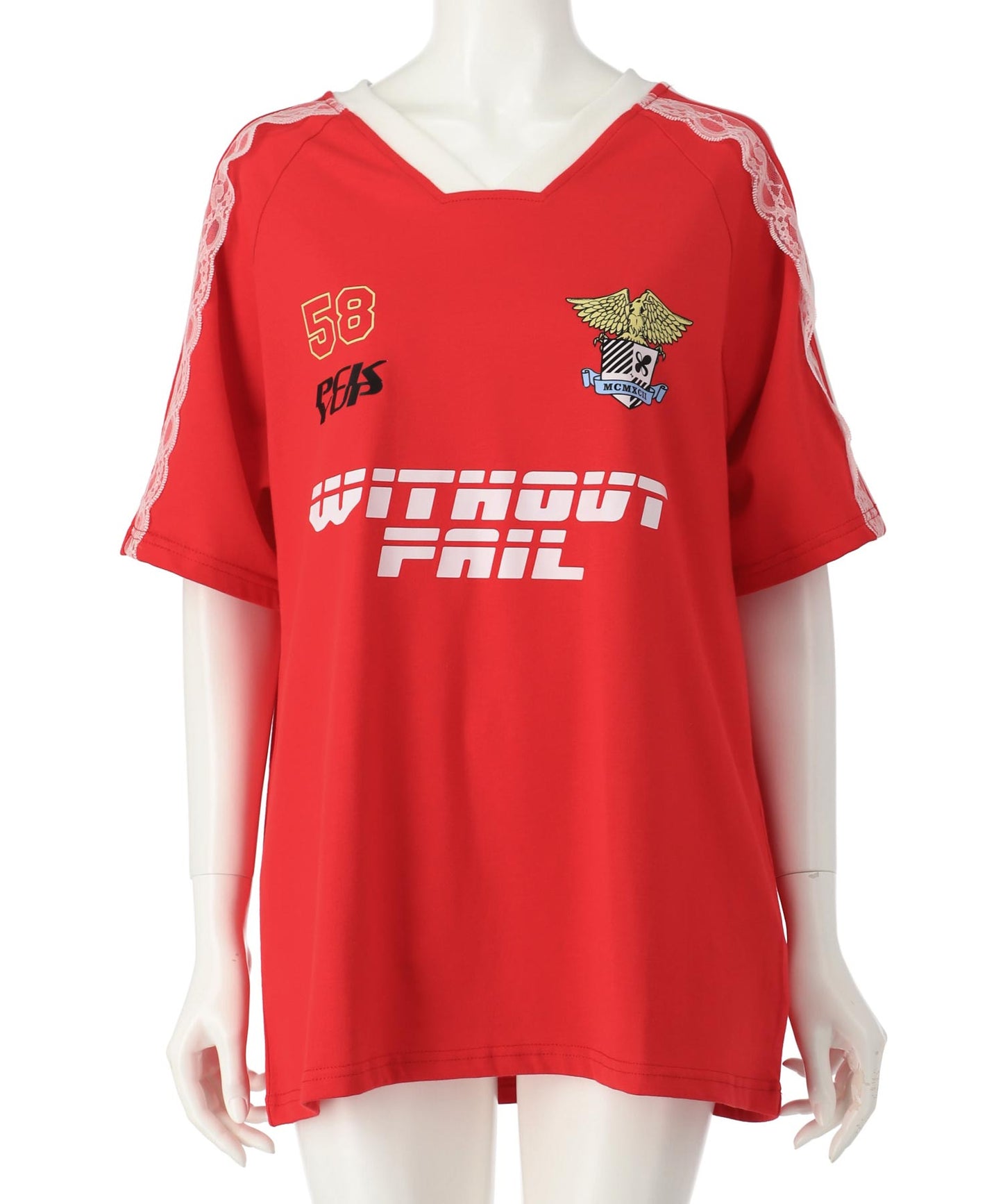 ショルダー レース 配色 ゲーミング Tシャツ 153-5755