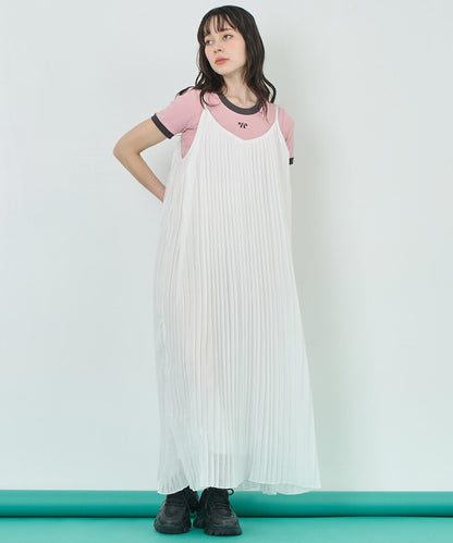 配色 リボン 刺繍 コンパクト リンガー Tシャツ 153-5756