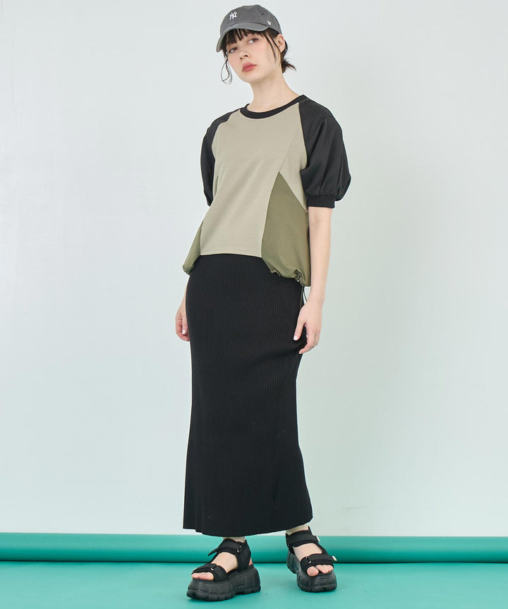 切り替え ドロスト Tシャツ トップス 153-5757