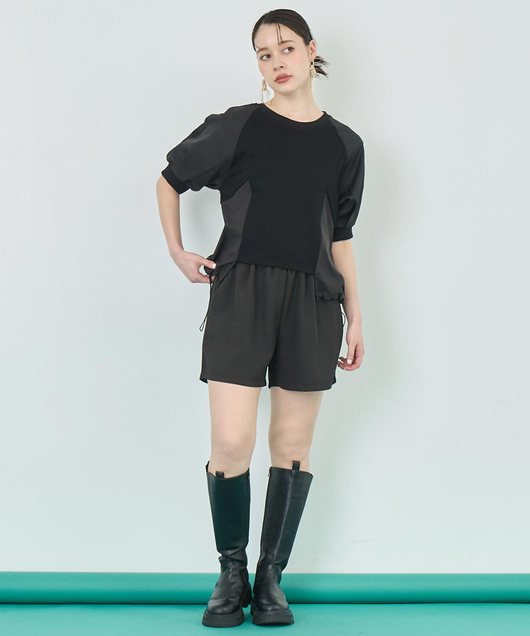 切り替え ドロスト Tシャツ トップス 153-5757