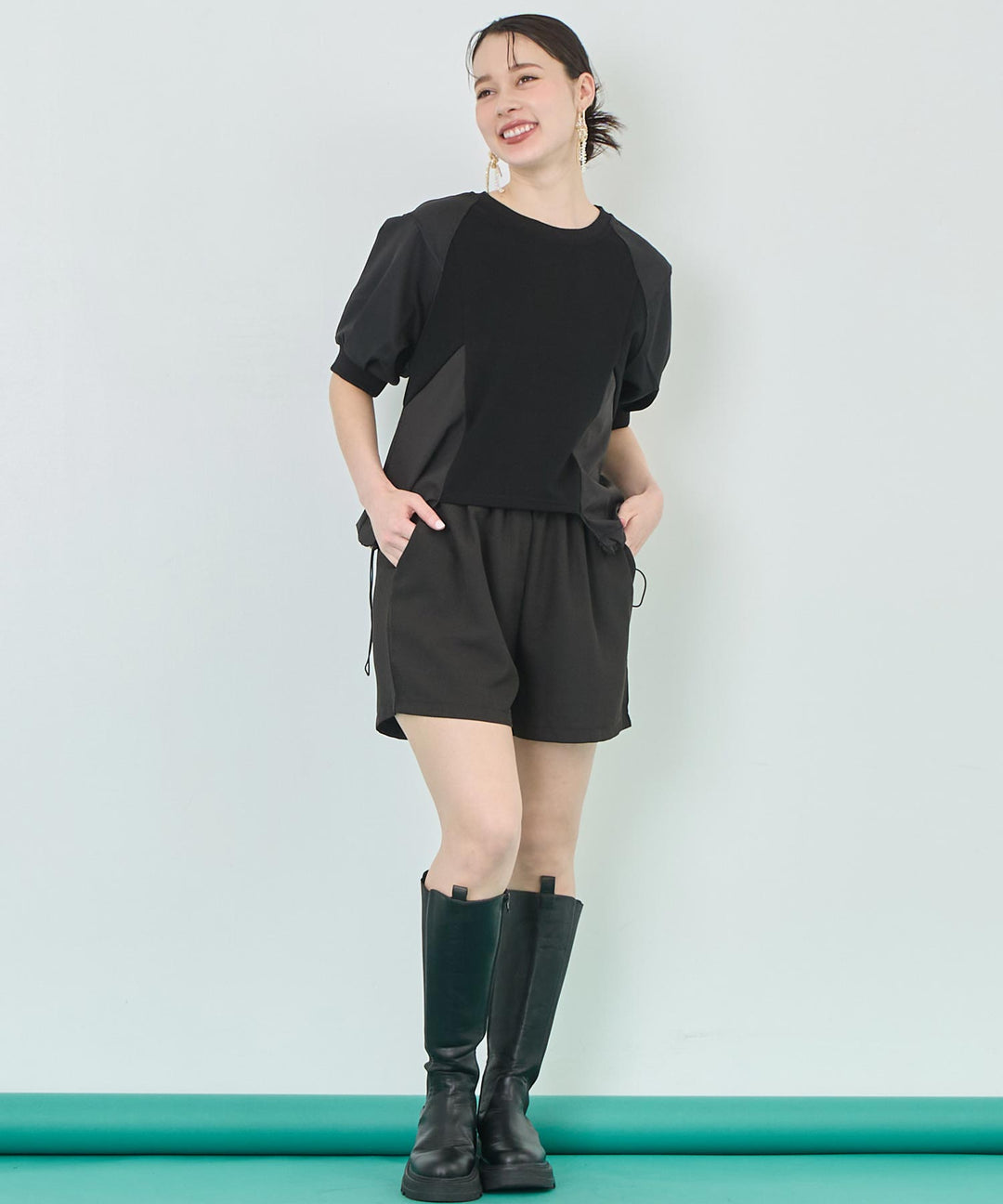 切り替え ドロスト Tシャツ トップス 153-5757