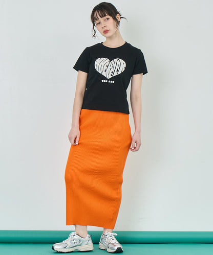 フロッキー ハート ロゴ プリント Tシャツ 153-5778