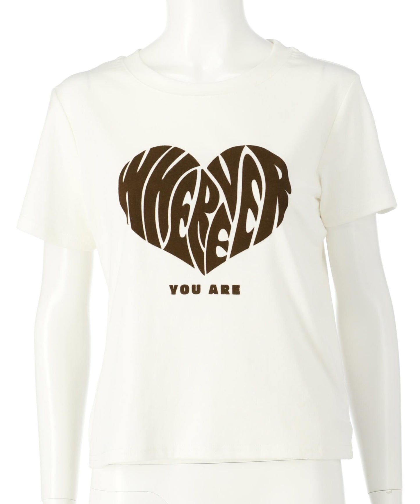 フロッキー ハート ロゴ プリント Tシャツ 153-5778