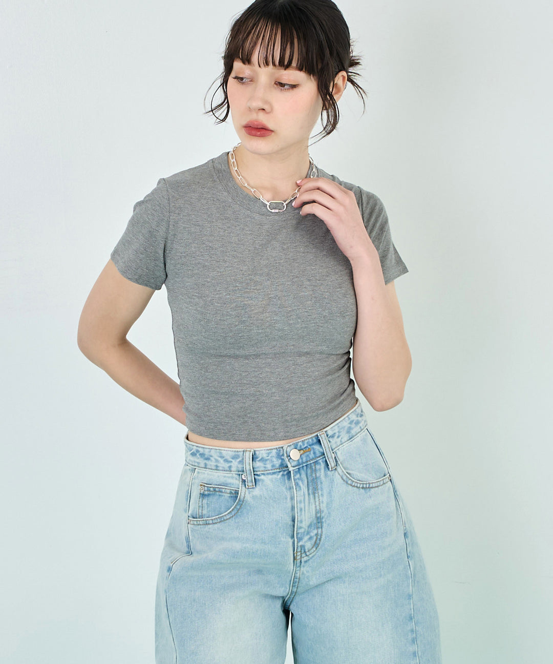バック ギャザー Tシャツ トップス 153-5781