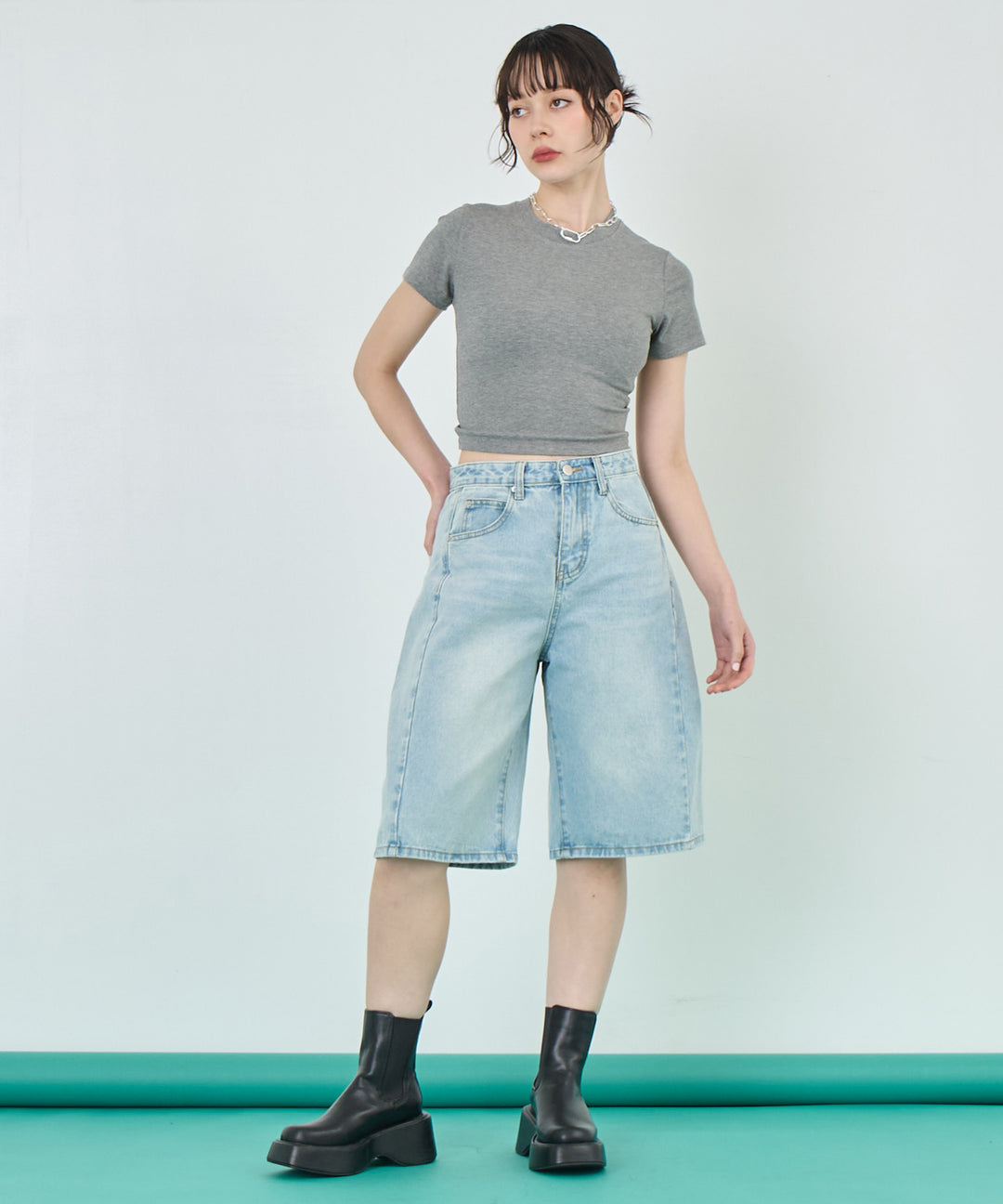 バック ギャザー Tシャツ トップス 153-5781