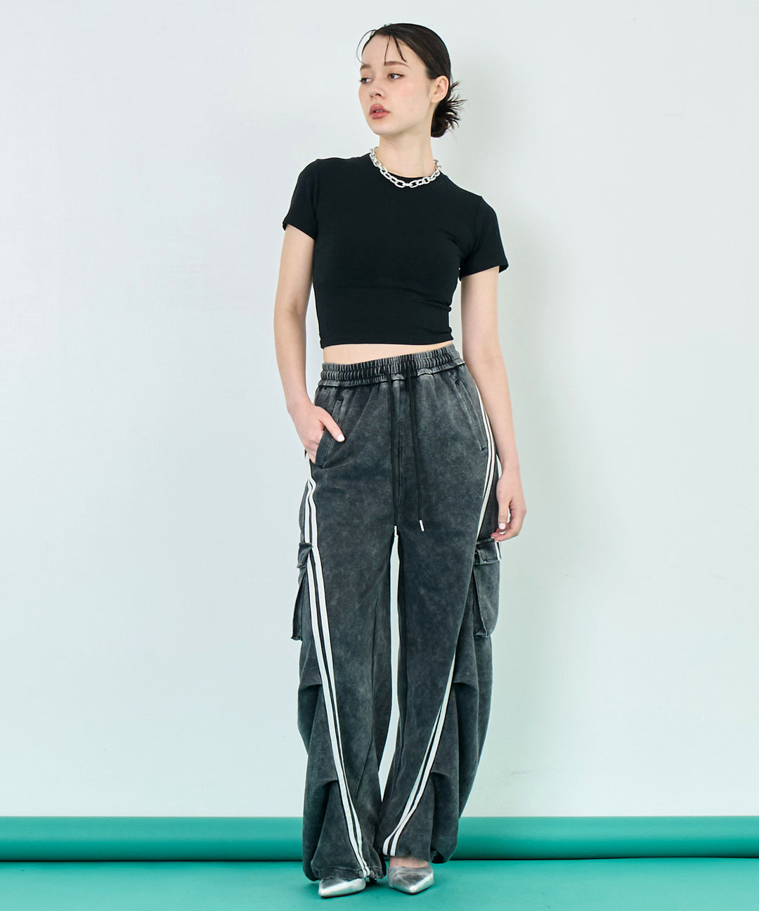 バック ギャザー Tシャツ トップス 153-5781