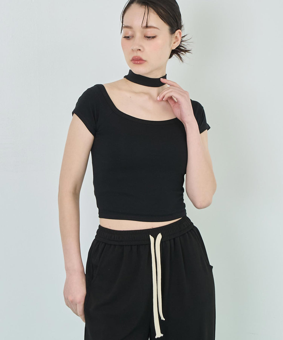 チョーカー風 デザイン Tシャツ 153-5782