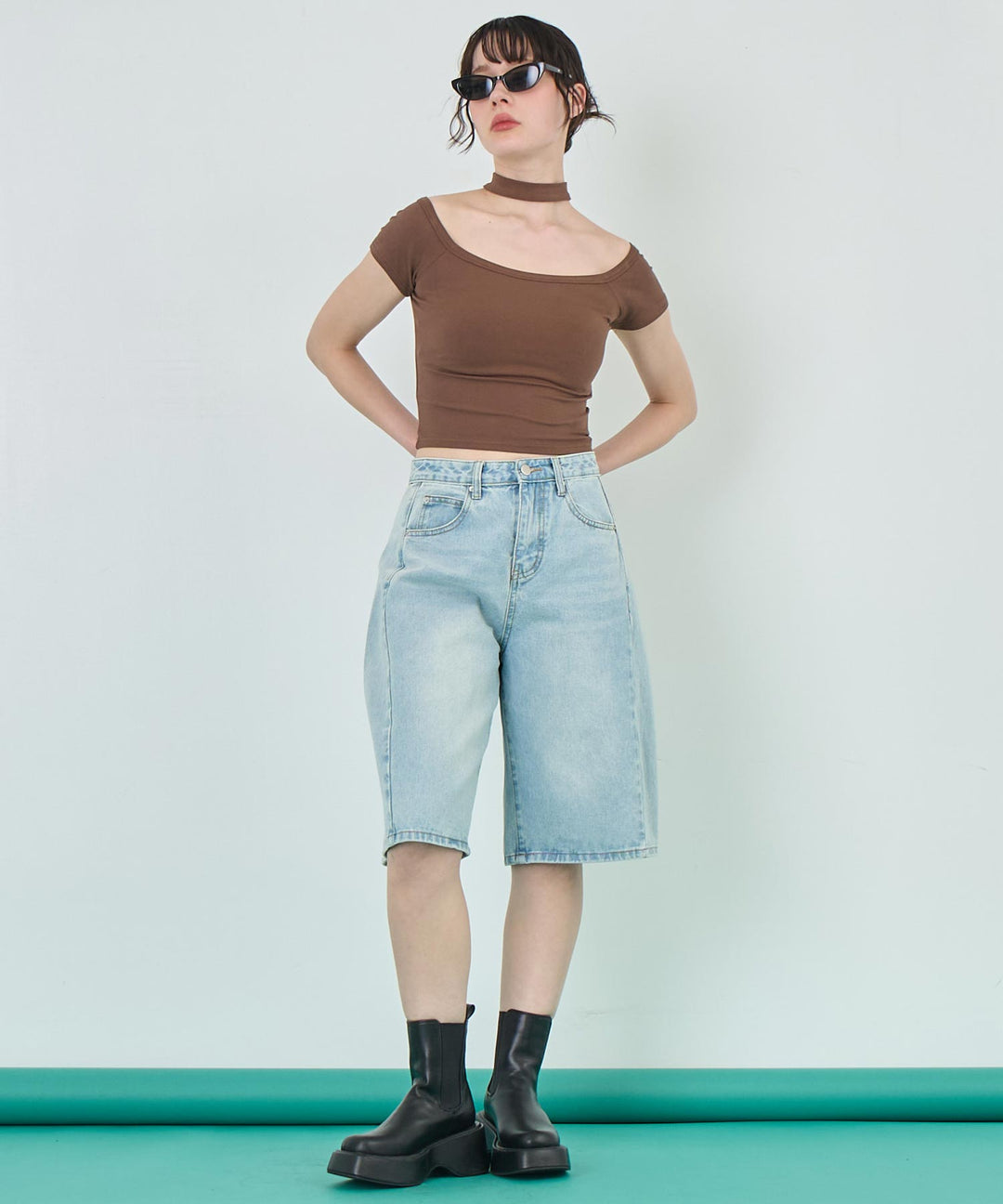 チョーカー風 デザイン Tシャツ 153-5782