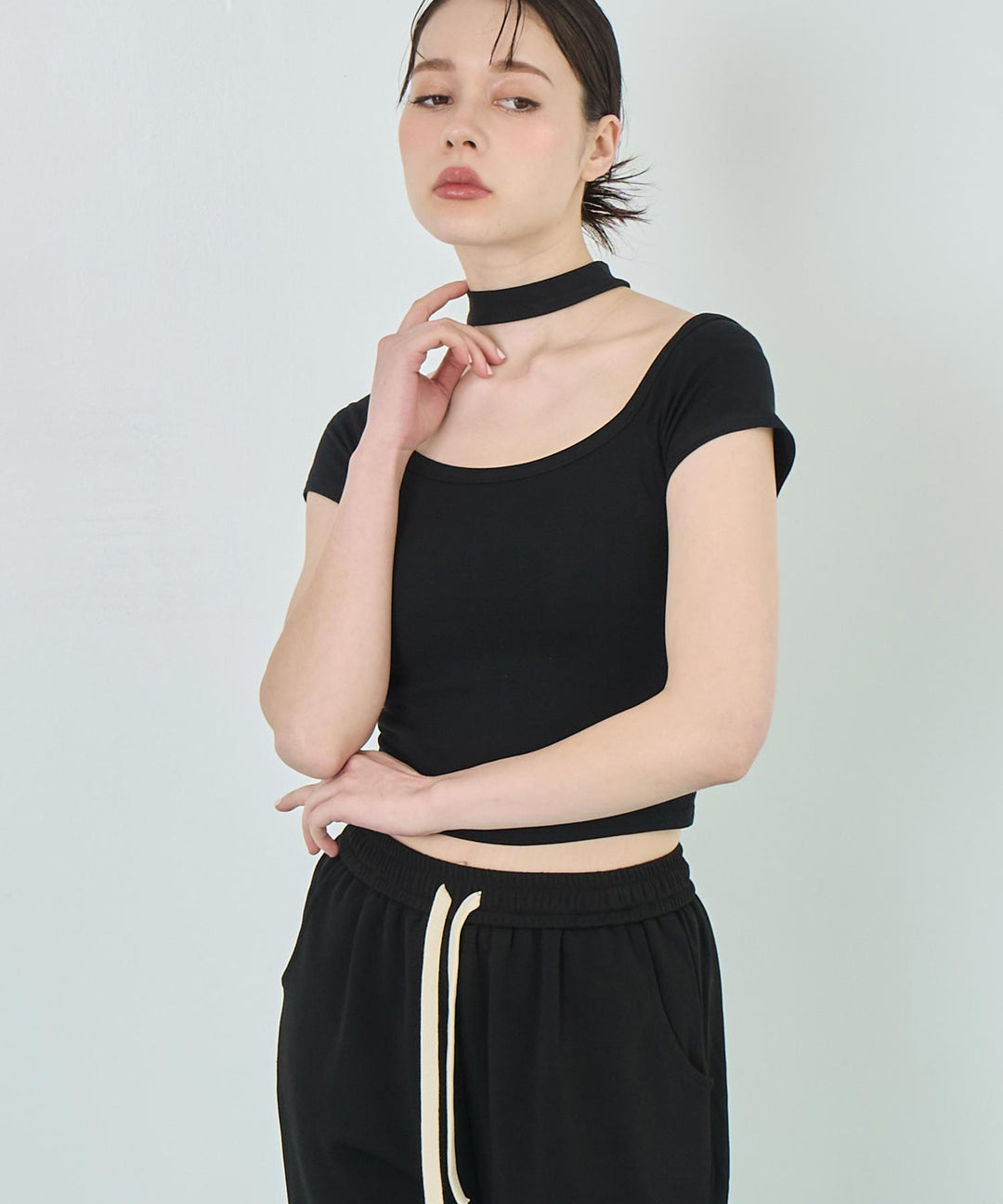 チョーカー風 デザイン Tシャツ 153-5782