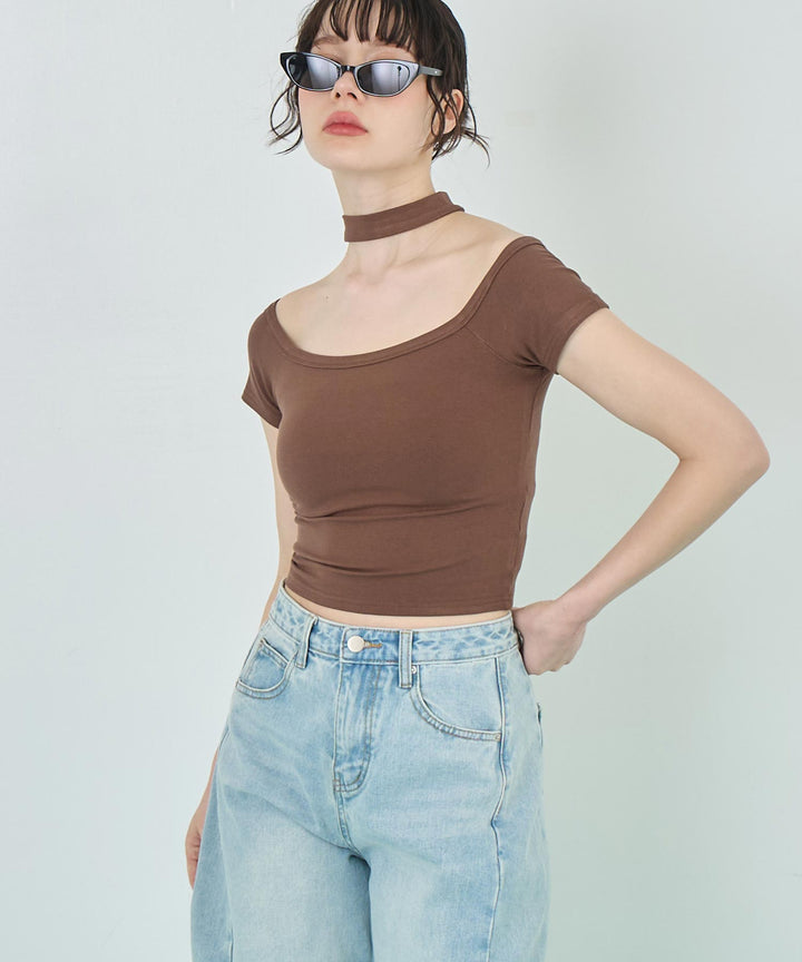 チョーカー風 デザイン Tシャツ 153-5782