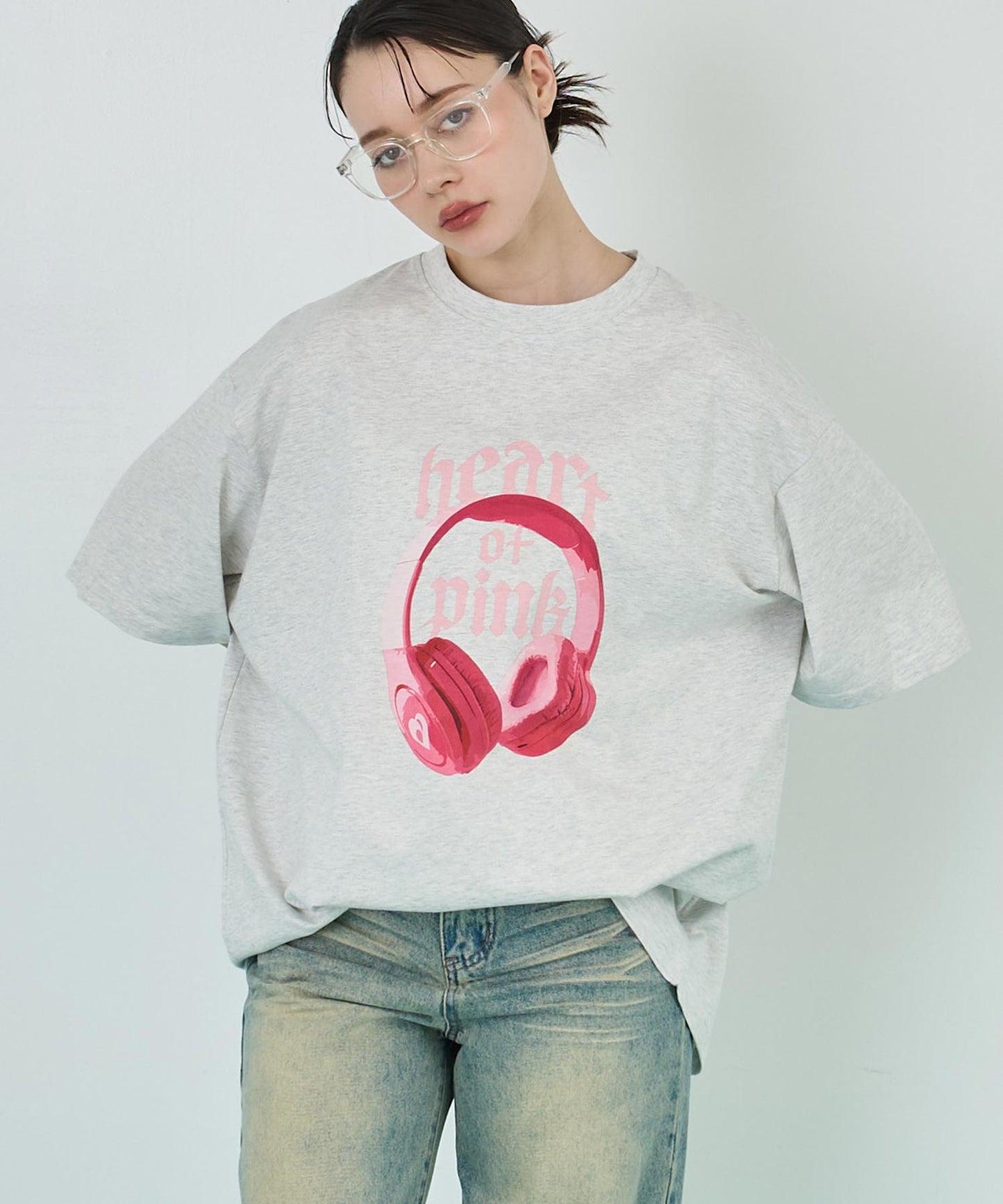 イヤホンプリント ビッグ Tシャツ 153-5787