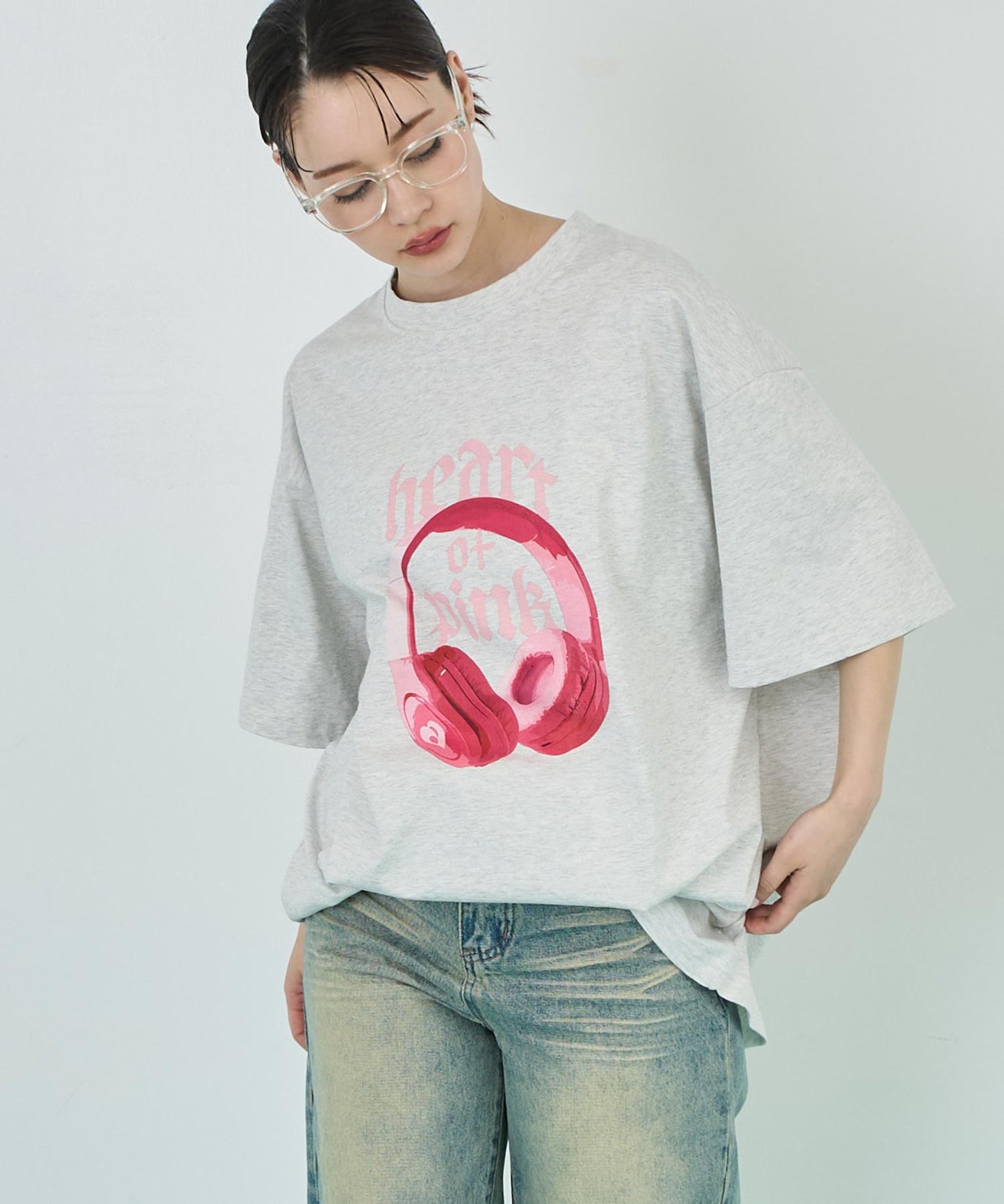 イヤホンプリント ビッグ Tシャツ 153-5787