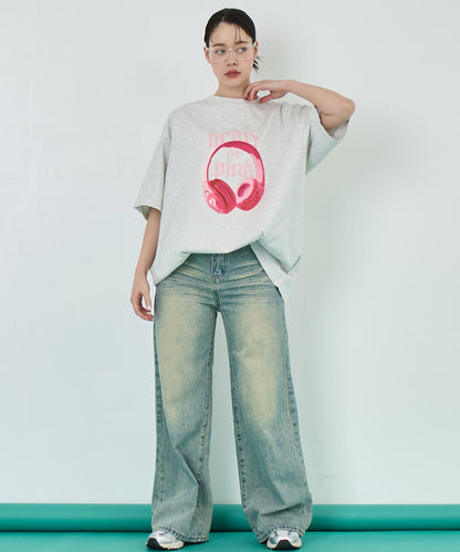 イヤホンプリント ビッグ Tシャツ 153-5787