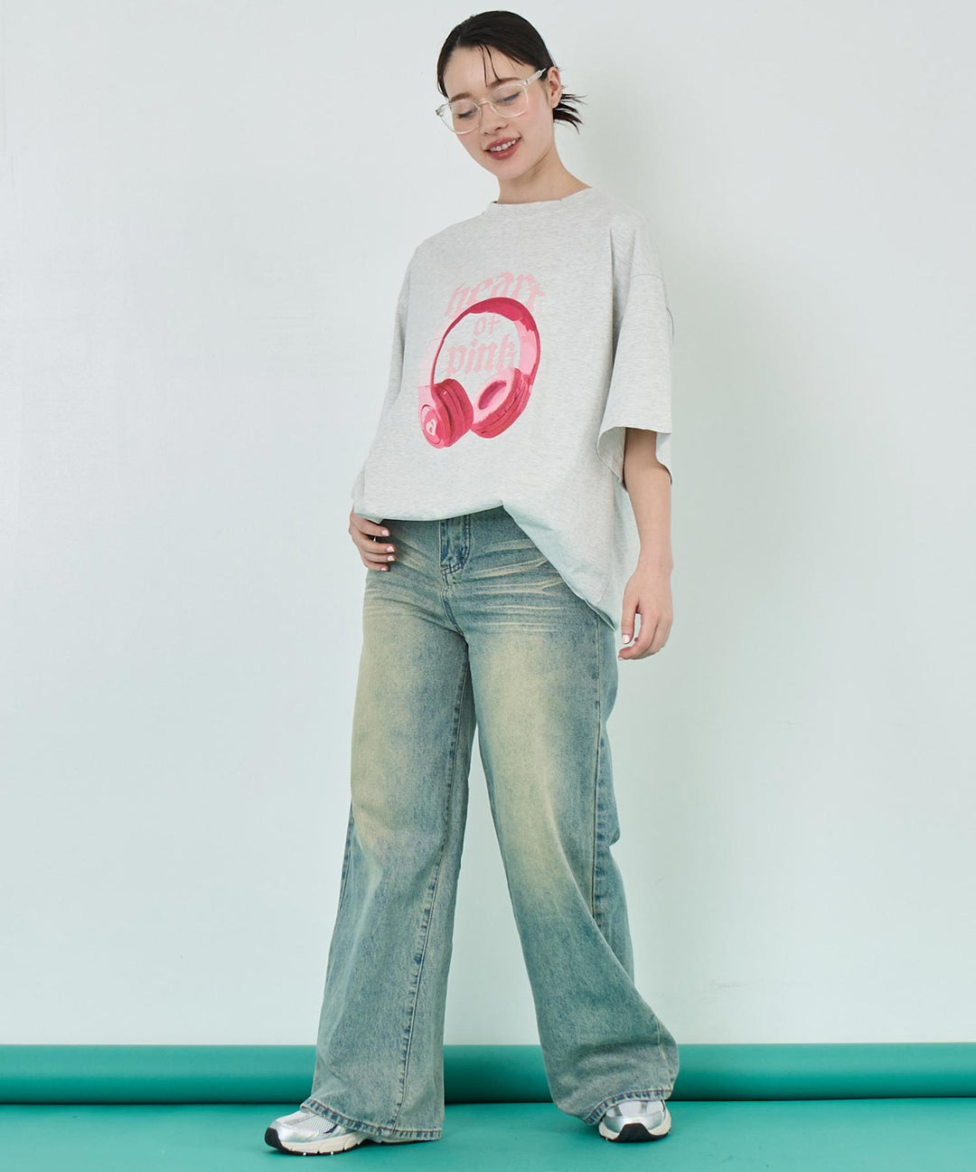 イヤホンプリント ビッグ Tシャツ 153-5787