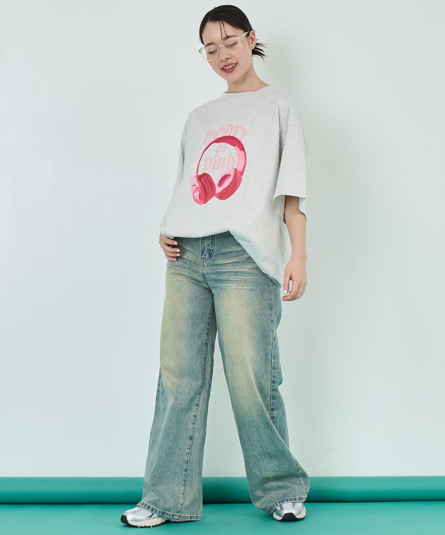 イヤホンプリント ビッグ Tシャツ 153-5787