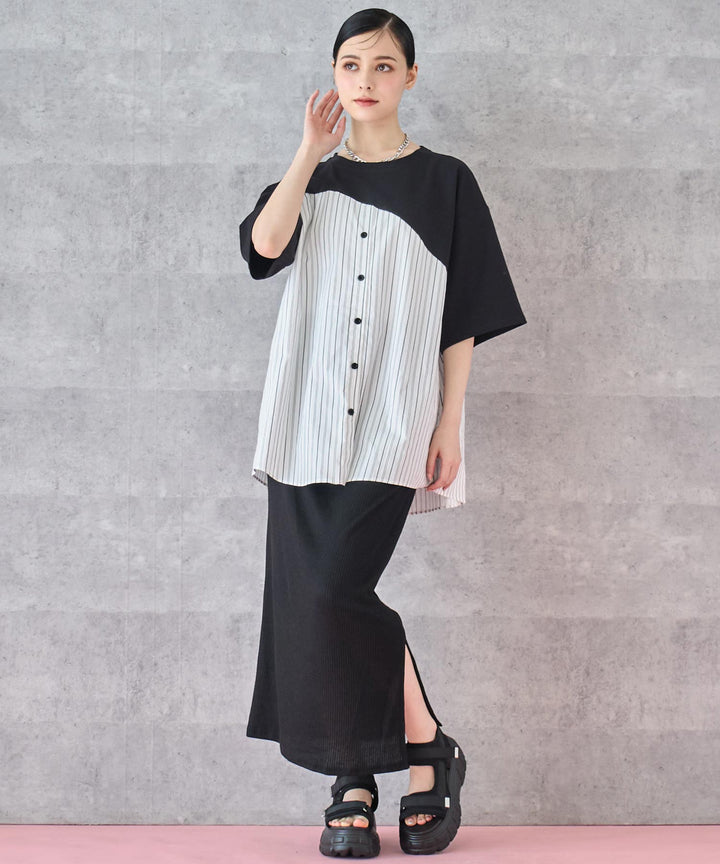 シャツ ドッキング デザイン Tシャツ 153-5788