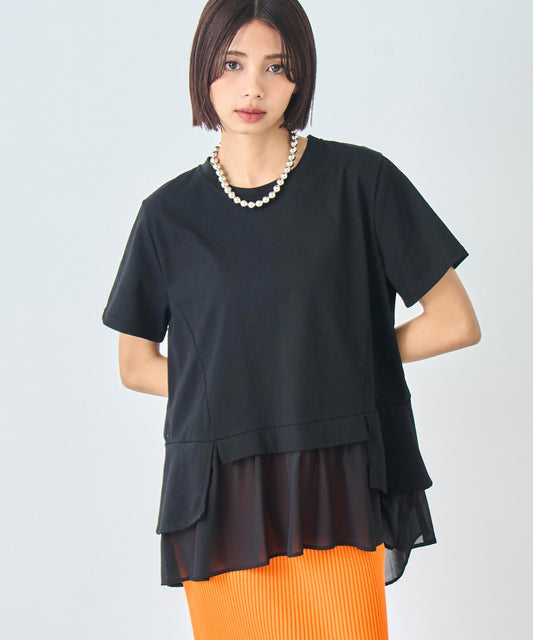 裾フリル デザイン Tシャツ 153-5789