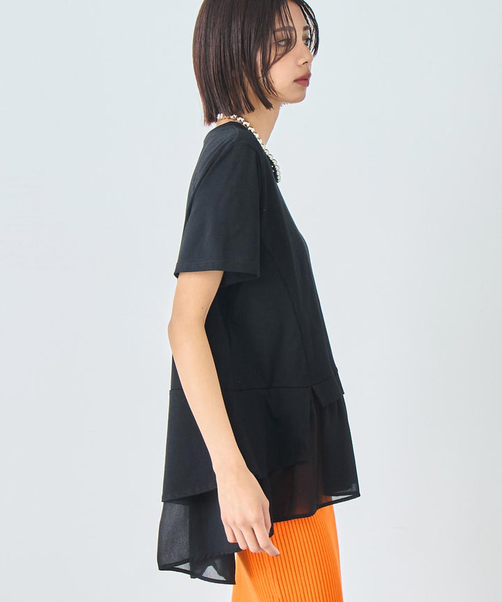 裾フリル デザイン Tシャツ 153-5789