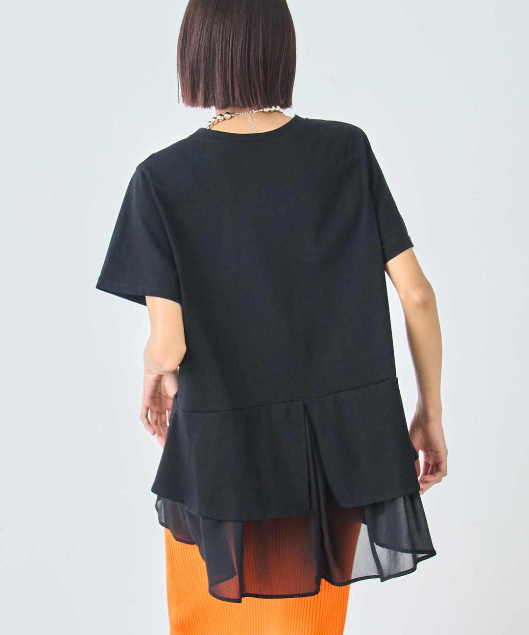 裾フリル デザイン Tシャツ 153-5789