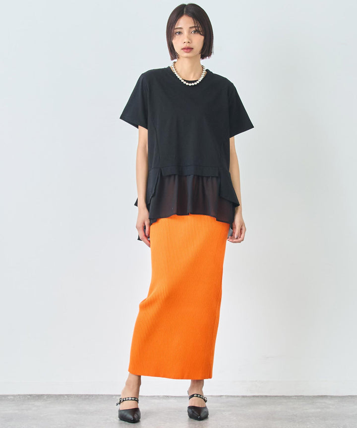 裾フリル デザイン Tシャツ 153-5789