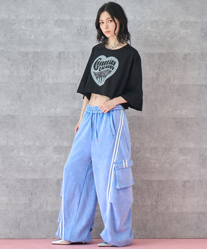 クロップド ハート プリント ロゴ Tシャツ 153-5792