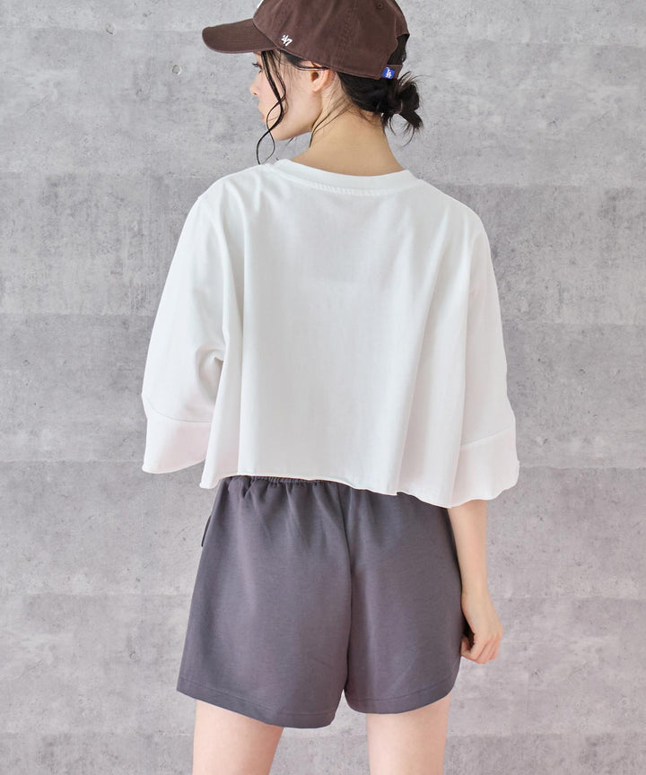クロップド ハート プリント ロゴ Tシャツ 153-5792