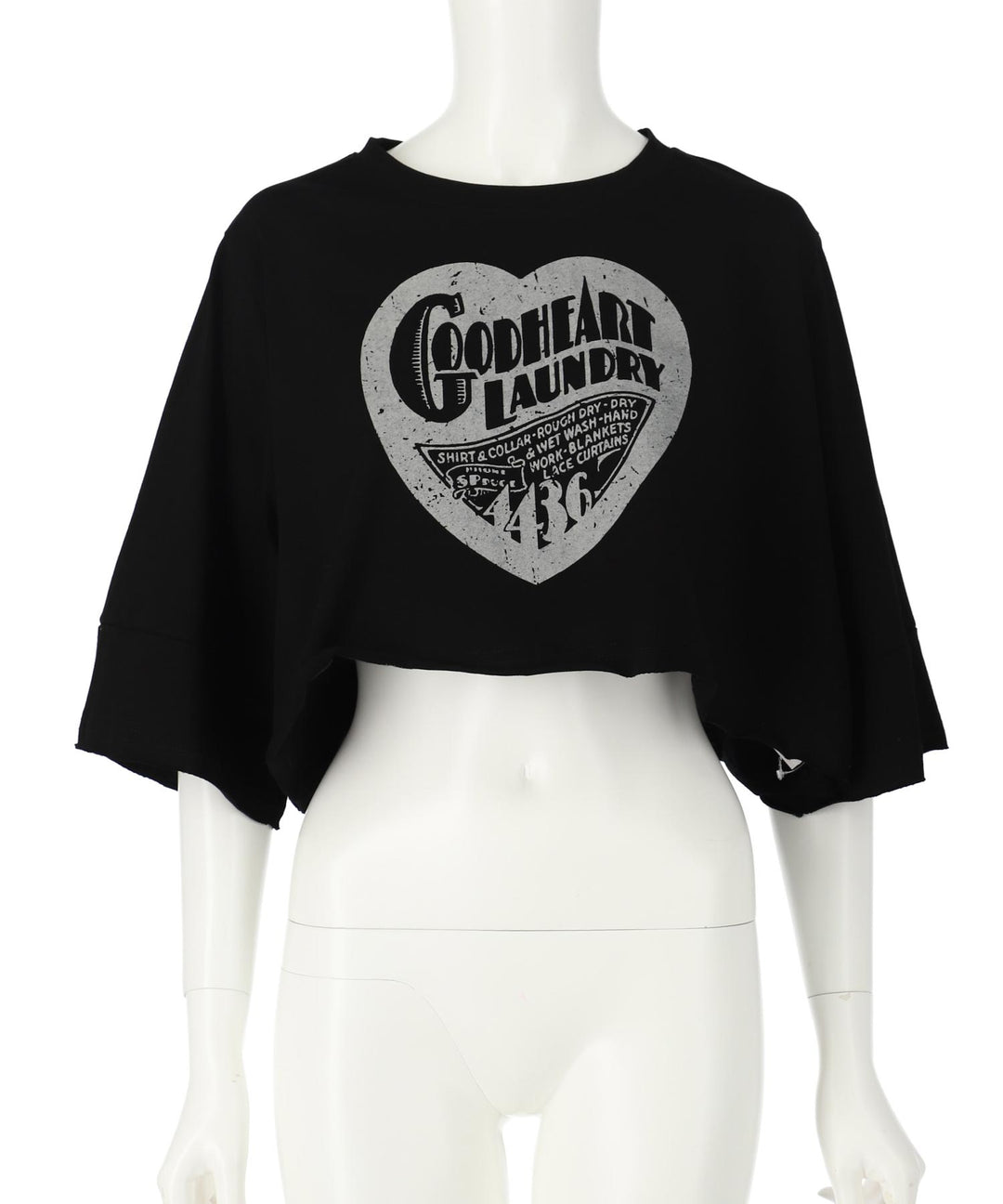 クロップド ハート プリント ロゴ Tシャツ 153-5792
