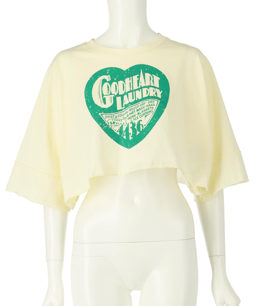 クロップド ハート プリント ロゴ Tシャツ 153-5792