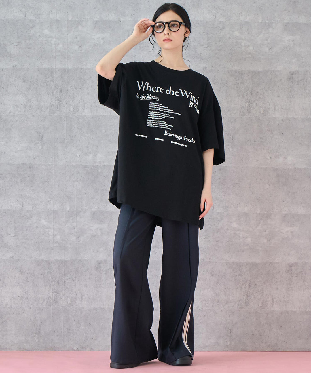 メッセージ ロゴ ビッグ Tシャツ 153-5798