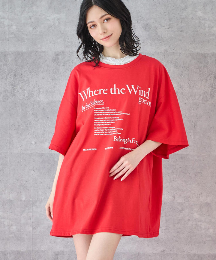 メッセージ ロゴ ビッグ Tシャツ 153-5798