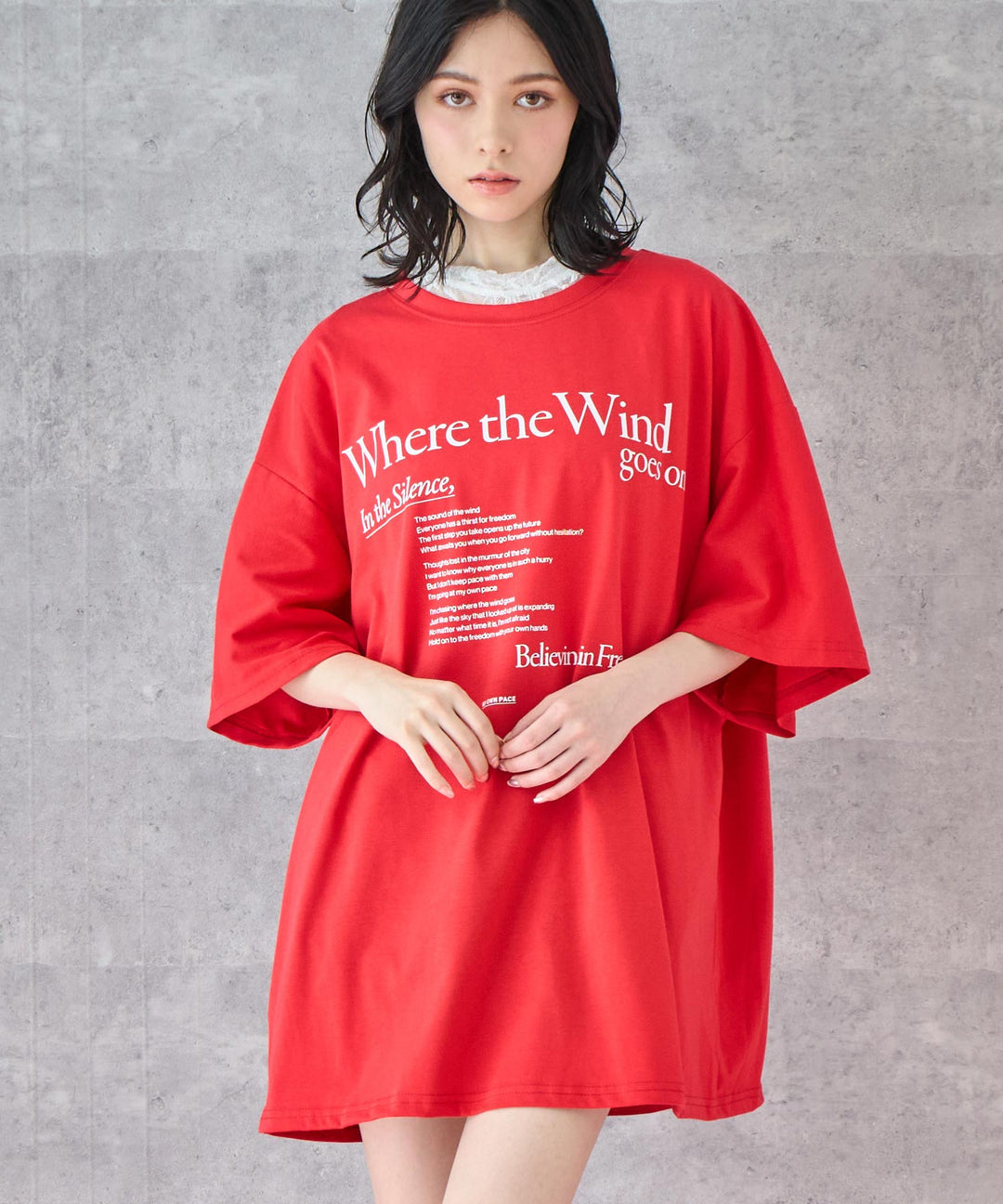 メッセージ ロゴ ビッグ Tシャツ 153-5798