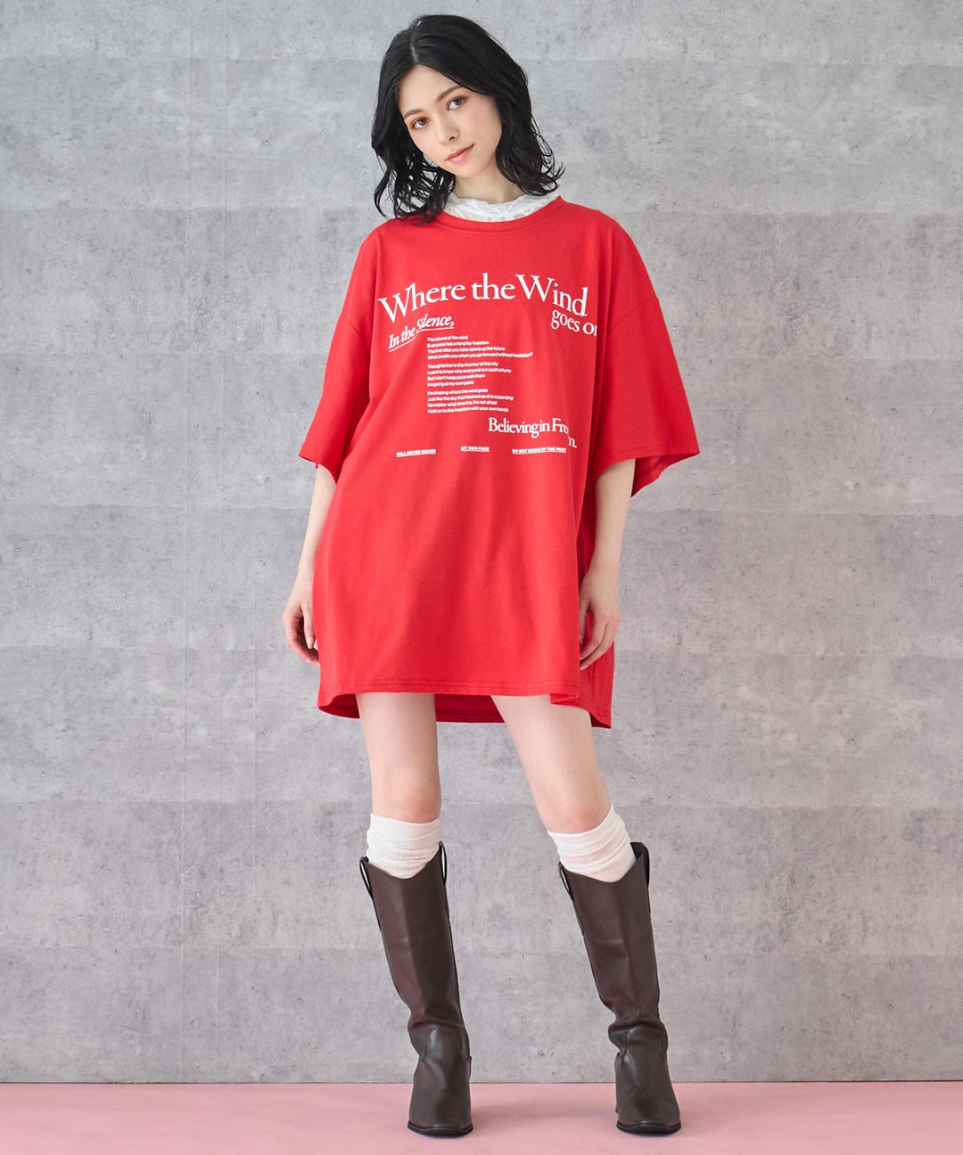メッセージ ロゴ ビッグ Tシャツ 153-5798