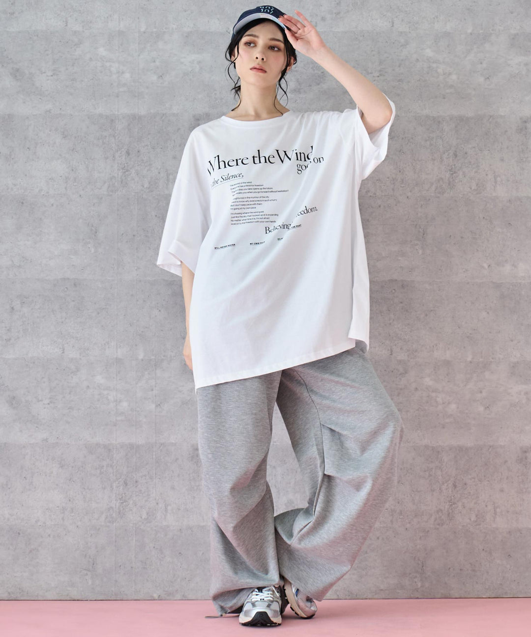 メッセージ ロゴ ビッグ Tシャツ 153-5798