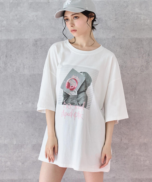 heartofpink フォト プリント ビッグ Tシャツ 153-5799
