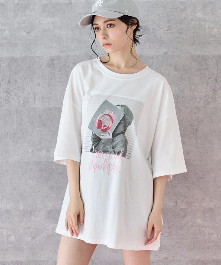 heartofpink フォト プリント ビッグ Tシャツ 153-5799